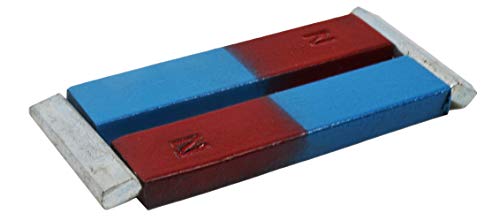 Бар магнети, сет од 2 - црвени и сини, северни/јужни столбови - хром челик - вклучува чувари - совршени за физички училници и експерименти