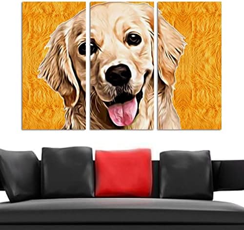 Wallидна уметност за дневна соба, лабрадор кучиња уметност сликање врамена декоративно масло за сликање постави декоративни модерни уметнички