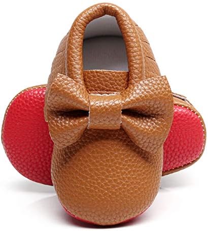Bebila двоен лак раб бебе мокасини - меки единствени чевли за бебиња девојки за девојчиња за креветчиња