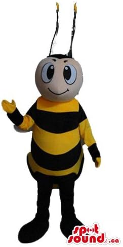 Spotsound црна и жолта пчела цртана лик маскота во канада костум фенси фустан