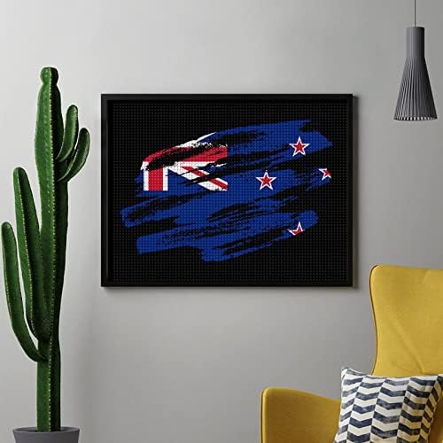 Гранџ текстура на ново Зеландер знаме Дијамантски комплети за сликање за возрасни целосен квадратен вежба дијамантска слика wallидна