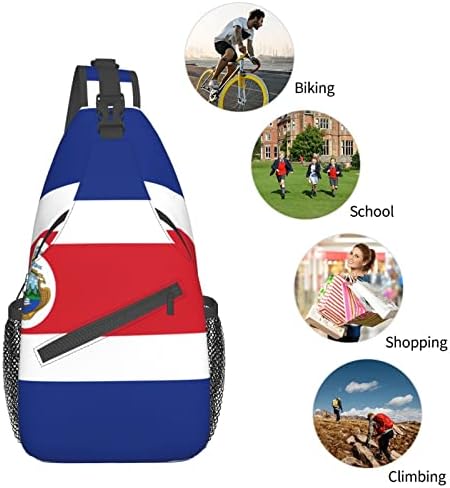 Aseello Costa Rica Tagn Crossbody ранец за жени мажи за пешачење торба за пешачење за кампување велосипедизам дневен пакет, на отворено