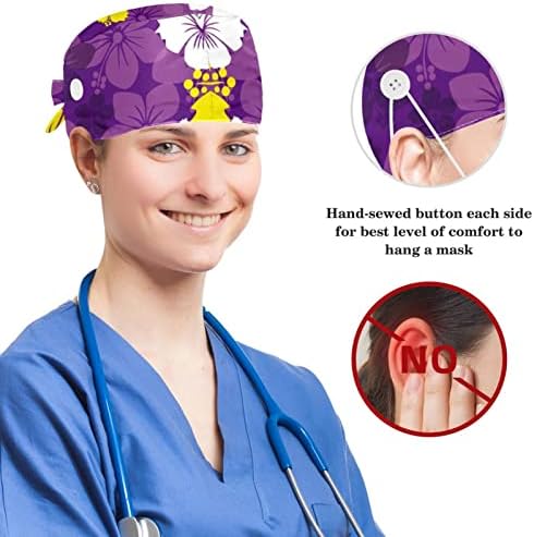 Медицински капачиња прилагодливо работно капаче со копчиња и лак за коса, лушпа на лебеди во лотос ноќ