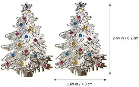 Нубести ретро декор новогодишно дрво за салфетка прстени Божиќно салфетка за салфетка за одмор, декор, метална легура прстен за