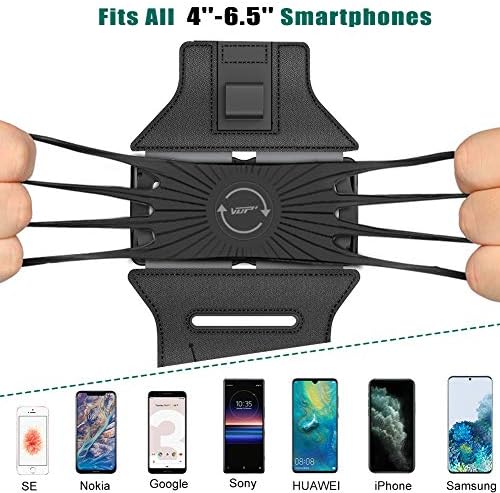 VUP Running Armband 360 ° Rotatable за iPhone 13/Pro Max/Pro/Mini/12/11/SE/XS/XR/X/8/7/PLOS, одговара на сите паметни телефони од 4-6,7