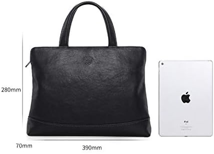 Машки 15-инчен лаптоп ретро ултра-тенки деловни дами торба за рамо црна кожна актовка