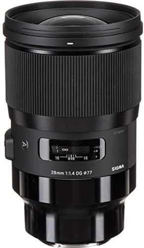 Sigma 28mm f/1.4 DG HSM Уметнички Објектив За Sony E-Mount, Црн Пакет Со Hoya NXT Плус 77mm Hmc УВ Леќа Филтер, 77mm Hmc Кружен Поларизатор Филтер