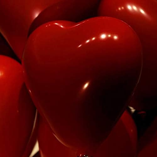 Амосфун 100 парчиња Срцеви Балони Балони За Црвена Забава 10 Инчи Еднократна Палуба Романтична Свадба Роденден Божиќ Денот На Вљубените