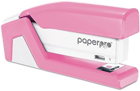 PaperPro 1588 - Компактен стаплер со розова лента, капацитет од 15 листови, розово/бело