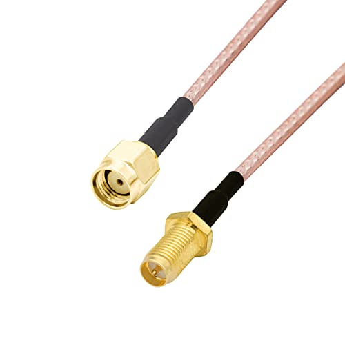 10GTEK 6 GHz RP-SMA кабел, RG316, RP-SMA машки до RP-SMA женски, директно до Стајт, 50-Ом, 0,15-m, пакет од 2