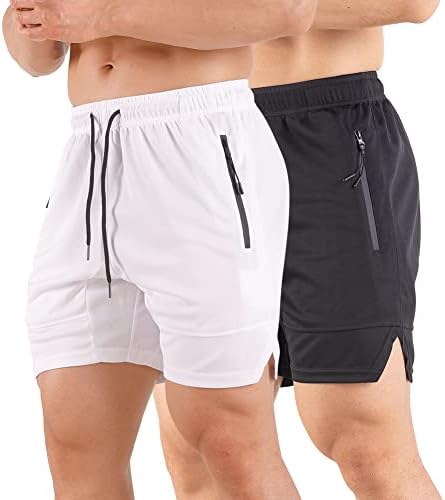 VPOS машки 5 “салата за вежбање со џебови со патенти, атлетски шорцеви со суво вклопување во машка мрежа за водење на боди -билдинг и тренинг