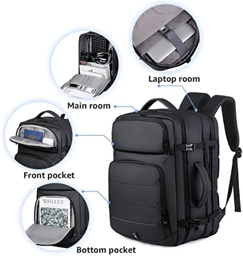 32L Патнички лаптоп ранец за мажи се вклопуваат во лаптоп од 16 инчи, лет одобрено носење на ранец на куфер, проширување на големиот ранец на багажот отпорен на вода за
