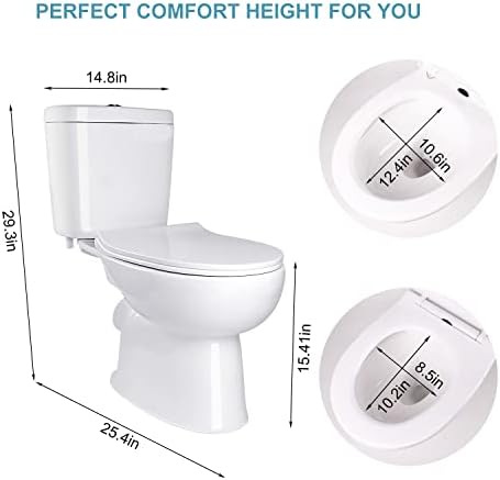 Нагорна тоалета за мацерирање со пумпа за подрум, мацераторска пумпа, 1,28gpf двојно испирање на тоалетот, голема тркалезна тоалетна чинија, резервоар