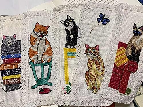 7 компјутери на, Meow, Meow, The Cats Halkmark Cross Stitch комплети, памучна нишка, обележувач за ткаенини Аида, DIY, обележувач за