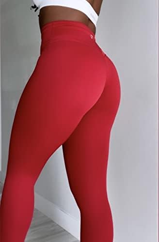 Pantsенски панталони за јога на Томтигер 7/8 со високи тренинзи со високи половини за јога за жени за кревање на стомакот за подигнување на стомакот