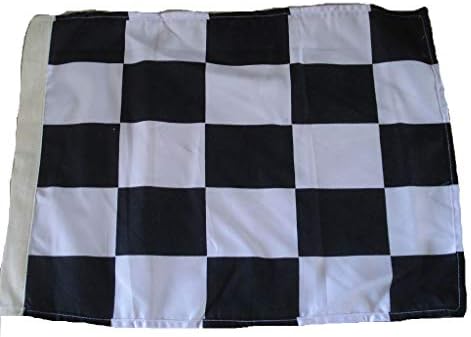Благослов од месинг: Карираното знаме - Земјото знаме за спорт - црно -бело - автомобил/трка