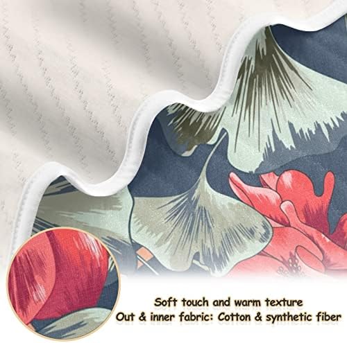 Акварел цветни лисја Унисекс меки бебешки ќебе за креветчето за креветчето за дневно згрижување со густо и меко материјално безбедносно
