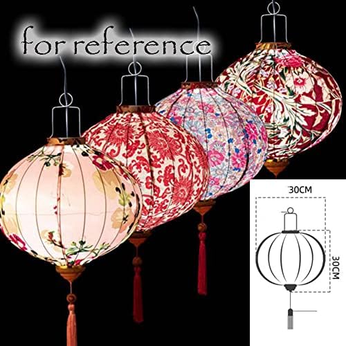 Нежен Meow 12inch Бела дахлија кинеска ткаенина Фенер Декоративна цветна рунда виси хартија фенер за забава на отворено градина