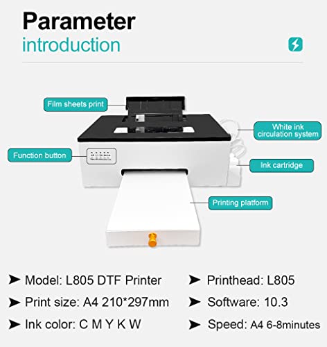 A4 DTF печатач L805 DTF Печатење машина Пренесување на топлина Директно до филмски печатач за маички со дуксери јакна A4 DTF печатач