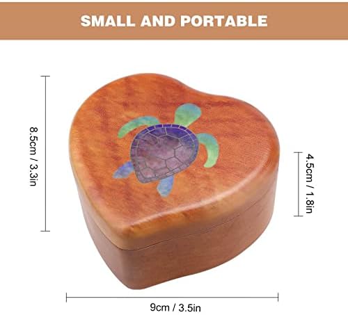 Шарена музичка кутија за часовници за желка гроздобер дрвена форма во форма на срцеви кутии играчки подароци украси