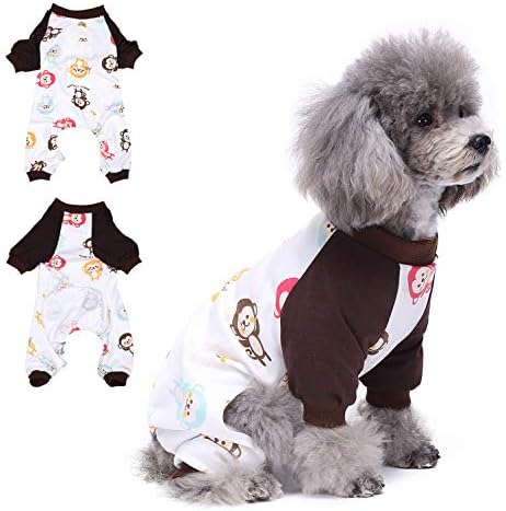 Ранфи мало кучиња памучна облека кученце миленичиња пижами слатки цртани филмови мајмун печатено џемпери мека лесна категорија dooggie pjs
