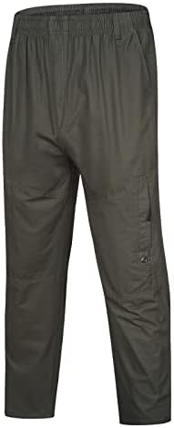 Летни карго панталони за мажи опуштени вклопени лесни суви панталони за пешачење тактичко работно панталони со џебови со џебови