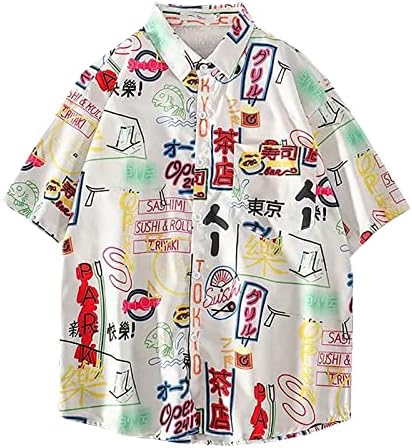 2023 Нови машки хавајски цветни кошули памук копче надолу тропски кошули за одмор на плажа со џеб активна маица