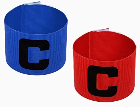 Armband's Captain's Captain, 2 пакет буква Ц Еластичен бенд за рака за обука на фудбалски тим, сино црвено