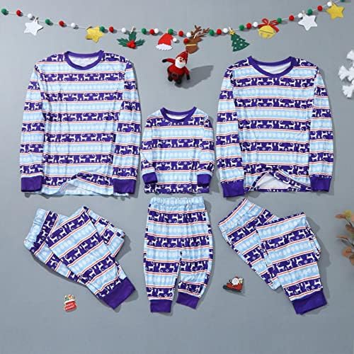 Топло парче Детето Божиќ отпечати две родителски пижами носат снег што одговара на семејни Божиќни пижами плус големина