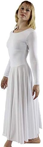 Danzcue женски бел пофалби танцов фустан и виолетова асиметрична танцување туника