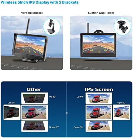 Комплет за Дигитална Безжична Резервна Камера, TTXSCAM HD 720P WiFi Телефонска Регистарска Табличка Задна Камера Со 5 IPS Екран