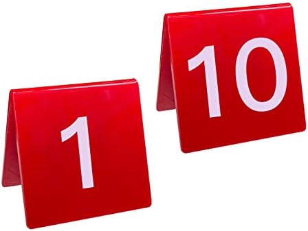 Табела број 1-10 шатори стил црвени акрилни броеви на табели картички знаци за ресторани за свадбени ресторани кафулиња