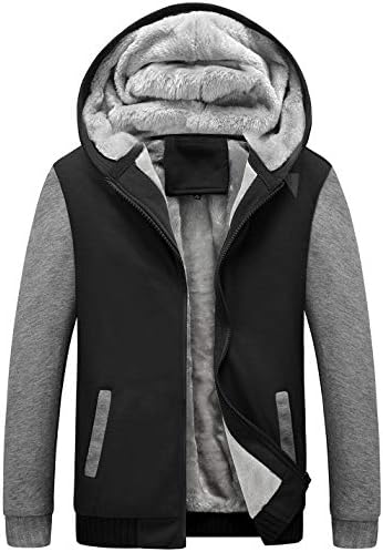 Јооку Менс Поврати дуксери Зимски јакни во тешка категорија Шерпа, руно наредени топли палта