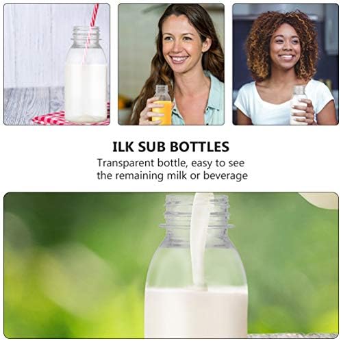 Кабилок Стаклени Шишиња Со Вода 10 парчиња Чисти Шишиња За Складирање Пластични Шишиња За Пијалоци Контејнери За Пијалоци Лименки За Млеко Пластични