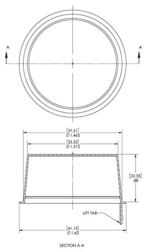 Caplugs 99394654 Пластичен лифт таб со затегнат приклучок. L-16, PE-LD, CAP OD 1.62 Plug ID 1.465, црвено