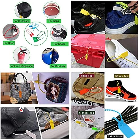 Безбедносни ознаки на Redmol 100 компјутери, заптивки против заптивки пластични кабел за испорака за облека за облека за чевли чанти за логистика