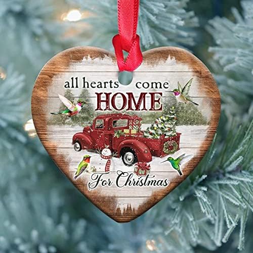 2022 Божиќни украси, Божиќни украси - Сите срца доаѓаат дома Божиќно срце украс - Најдобри подароци за Божиќ - Harz2810002Z