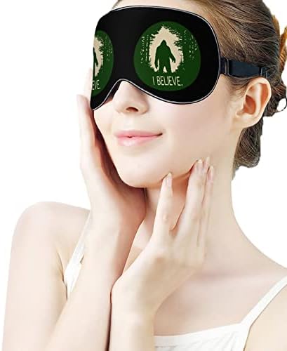 Bigfoot верувам дека печатената маска за очи за очи мек капаче за очи со прилагодлива лента за ноќни очила за патувања за мажи