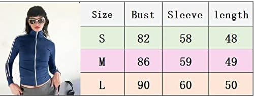 Roaonocomo жени y2k zip up јакни стојат јака тенок фит тренерки со долг ракав тркачки џек за џемпери, џемпер за улична облека за улична облека