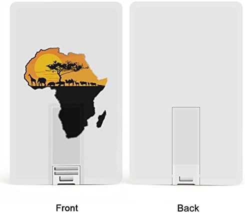 Африкански Животни Над Мапата На Африка USB 2.0 Флеш-Дискови Меморија Стап Кредитна Картичка Форма