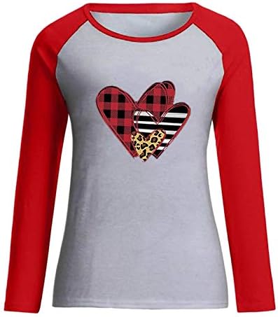 DeepClaoto Преголема маичка за жени, обична маица цврста боја блуза пулвер врвна loveубовна шема за печатење џемпер за печатење