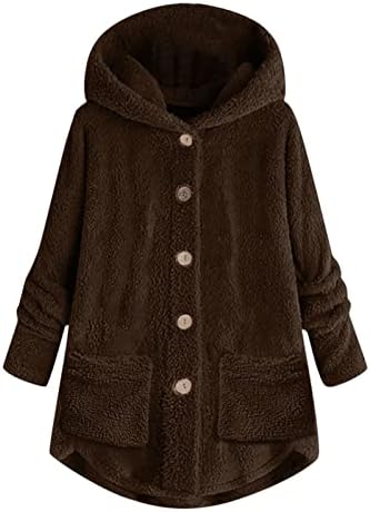 Cokueraенски женски есен зимски палта лабава кардиганска волна палто јакна обична цврста боја копче надолу од џебна облека за надворешна облека