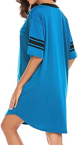Andongnywellенски женски V-врат за слободно време носат ноќна куќа за кратки ракави за спиење на ноќта на куќички за пижами за пижама