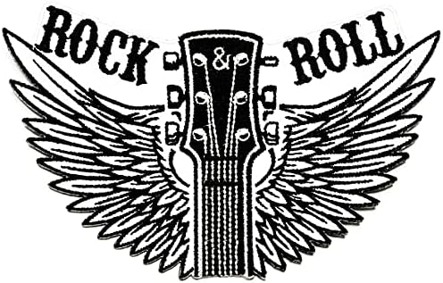 HHO PATCH ROCK and Roll Wing Guitar Cartoon Cartoon Patch Guitar Music Везено железо на закрпи за шиење DIY значки закрпи Облека ранец од