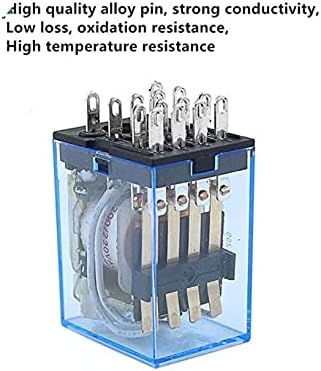 Mgtcar 1 Сет MY4NJ Мали Реле Моќ Реле DC110V AC110V DC220V AC220V Серпентина 4NC Реле Din Железнички 14 Пин+Мини Реле