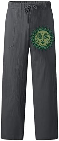 МИАШУИ Сјајна Пена Машка Мода Секојдневен Печатен Џеб Панталони Со Врвки Панталони Со Големи Димензии машки панталони 42х34
