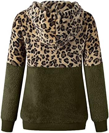 Qfvzhy женски обичен џемпер во боја на џемпери, блокирајќи го зашиени со качулка, зашиен со долги ракави, кадифен џемпер, краток качулка