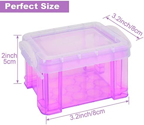 Certbuy 24 пакет мала пластична кутија за складирање 3 × 2,5 × 2 инчи, стабилни мали занаетчиски кутии со капаци, мини кутија