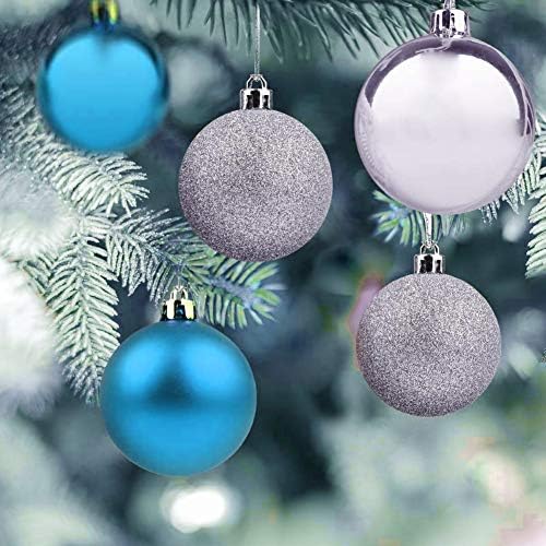 Koqwez33 24pcs 4/6/8cm Божиќно божиќно дрво топка, божиќни висечки орнаменти, украси за божиќни топка, божици, божици, божици,
