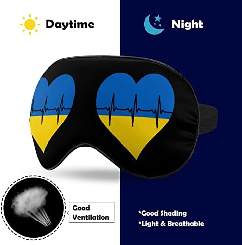 Loveубов Украина маска за очи на срцето за спиење за спиење за затемнување ноќно слепило со прилагодлива лента за мажи жени кои патуваат јога